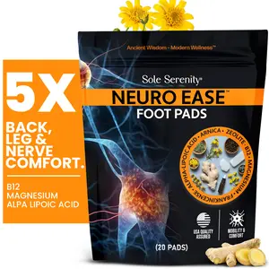 Sole Serenity Neuro Ease Neuropathy Detox Foot Pads – Nerve Pain Relief, Circulation & Mobility Support with Zeolite, Arnica, B12, Lipoic Acid & Frankincense | 20 Pads for Overnight Relief, Energy Healing
