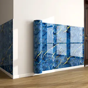 Marble Tile Wall Stickers, Self-Adhesive Waterproof Wallpaper, Anti-Static Xpe Material, Easy Home Installation, Suitable for Kitchen, Bathroom & Living Room, Peel And Stick Wallpaper Bathroom