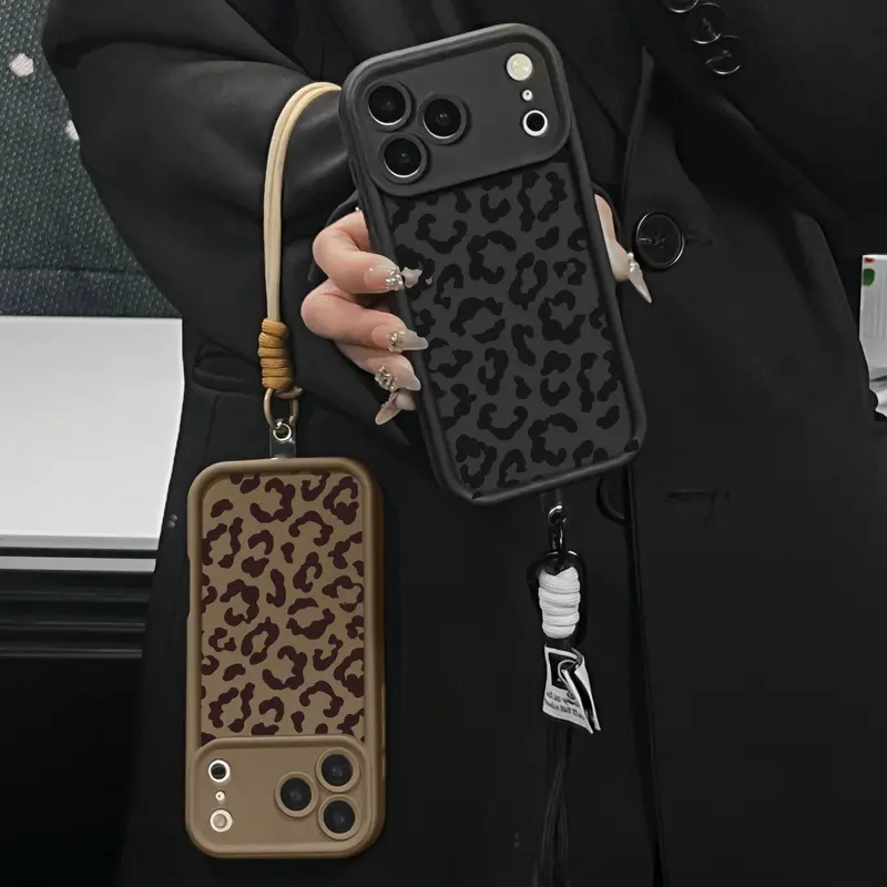 Leopard Print Smartphone Case for iPhone 18 Pro Max-17 Air-16 Pro Max-15-14 Plus-13-12-11 & Galaxy S25-S24-S23, Stylish Animal Print Cellphone Casing, Camera Area Protection, Slim Everyday Devices Cover HY63