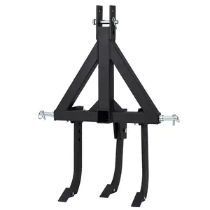 Heavy Duty Middle Buster Attachment for CAT 0 & 1 Tractors – 3-Point Quick Hitch Compatible – 3 Adjustable & Replaceable Cutter Shanks – Durable Steel Furrowing Plow for Farming, Garden Bed Preparation