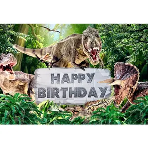 Dinosaur Photo Backdrop – Kids Birthday Party Vinyl Banner