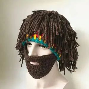 Fashionable Retro Hippie Hat with Eye-Catching Braided Wig, Cotton Cord Material, Pop Culture Party Prop, Funny Stage Performance Punk Style Accessory