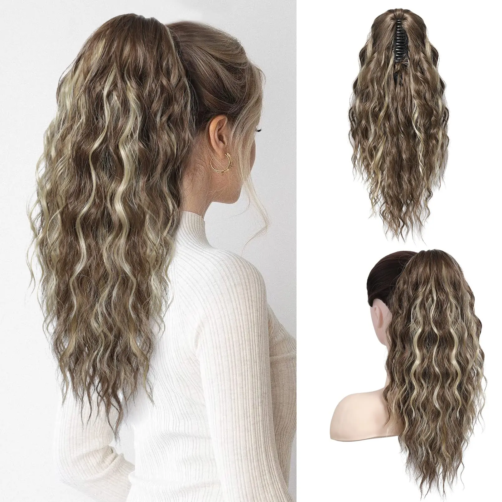 18inch Ash Brown with Blonde Highlghts