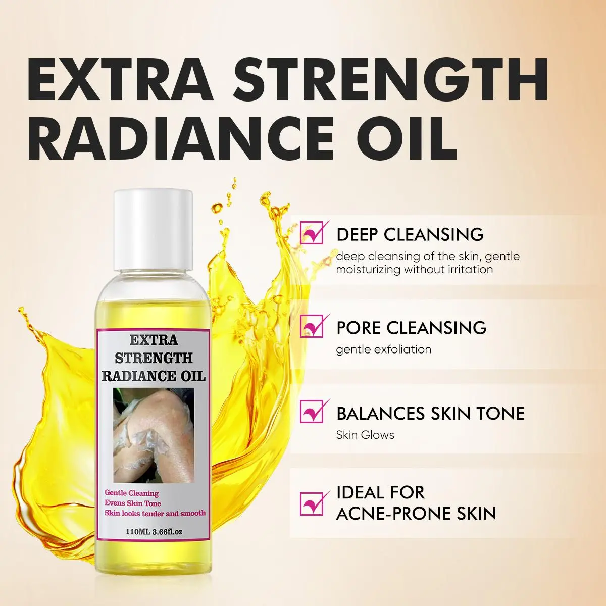 Mooyam Centella Asiatica Facial Oil Cleanser - Gentle Exfoliating Facial Wash for Cleansing, Brightening, Even Out Skin Tone & Texture