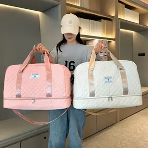 Luxury Large Capacity Luggage Bag-Multi-Functional Shoulder Bag and Crossbody Tote Bag with Dry Wet Separation Pockets and Bilateral Pockets for Travel and Fitness