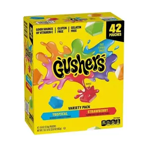 Gushers Strawberry & Tropical Variety Pack Snacks, 0.8 oz., 42 pk