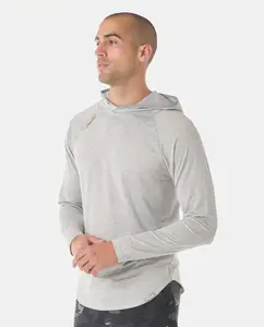 Enzo Hooded Long Sleeve Heather Gray, Medium