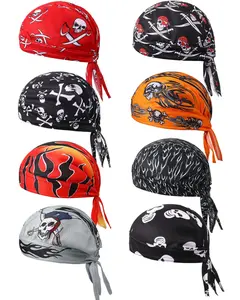A Set of 8/4 Pcs Do Rag Skull Caps for Men Sweat Wicking Doo Rags Cooling Helmet Liner Cycling Motorcycle Bandana,Christmas Party Gifts,Hand Tools Kits