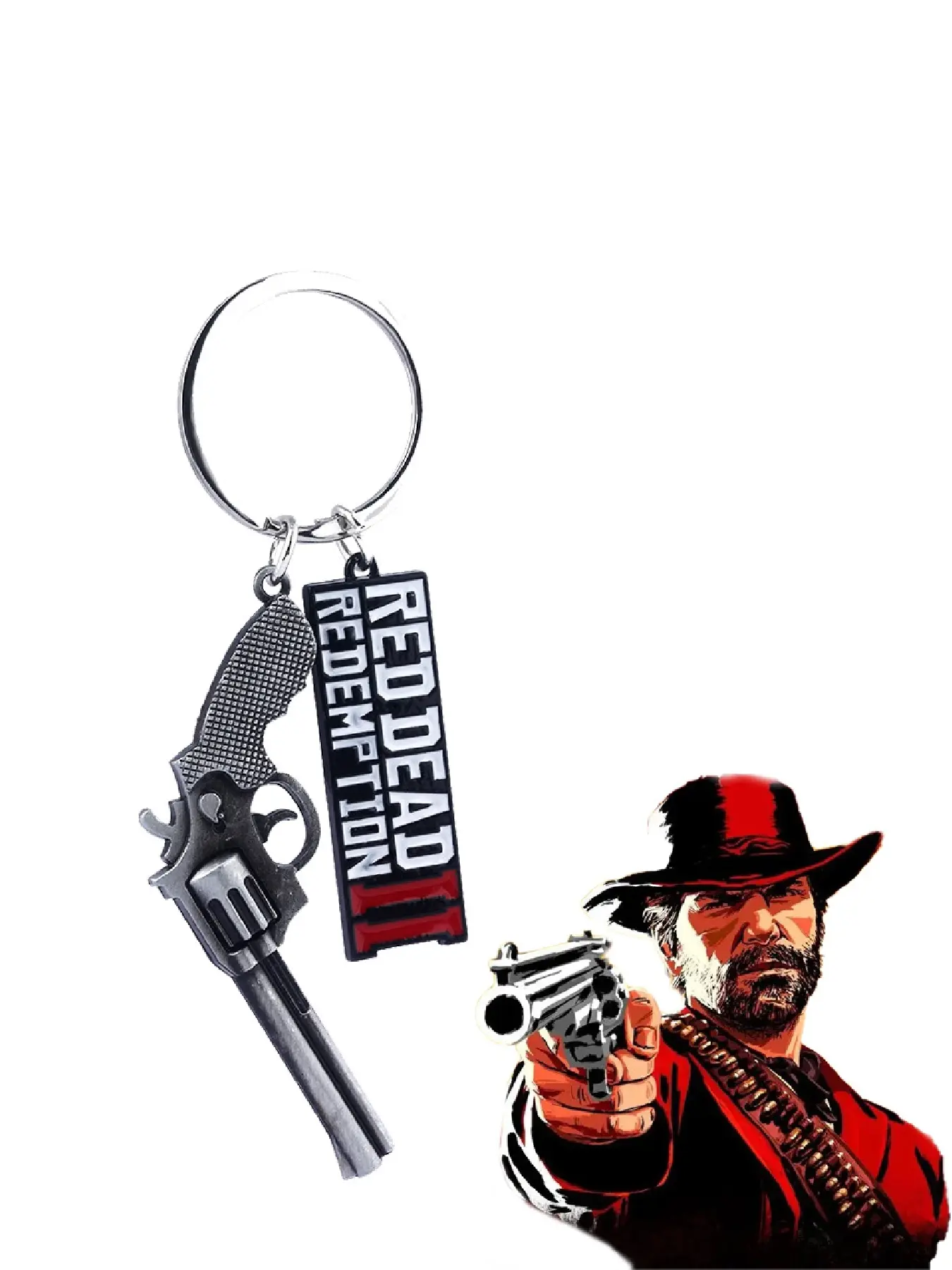 Game RDR2 Arthur Morgan Revolver Keyring Red Dead Redemption 2 Keychain ...