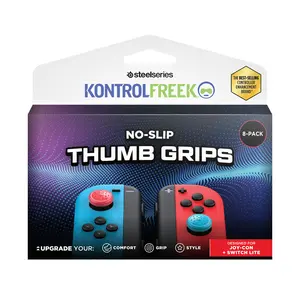 KontrolFreek No-Slip Thumb Grips for Nintendo Switch Joy-Con Controller | 8-Pack | Blue/Green/Red/Black/Pink/Purple/Orange