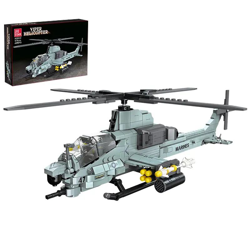 576PCS Military Style Viper Attack Helicopter Building Bricks Set - DIY Brick Kit, Creative STEM Assembly Toy, Collectible for Aviation Lovers, Perfect Gift for Boys, Collectibles Collectible Building Set Building Sets