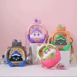 Kecolove 1000Ml Large Capacity Outdoor Sports Sustainable Cute Doll Kids Dual Drinks Children's Water Bottle with Carrying Strap Water Bottles