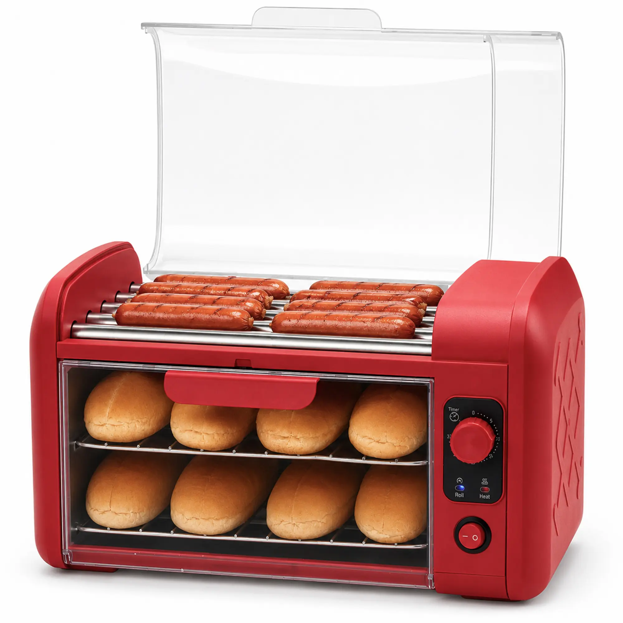 Elite Cuisine EHDL0062 8 Hot Dog Roller & Toaster Oven
