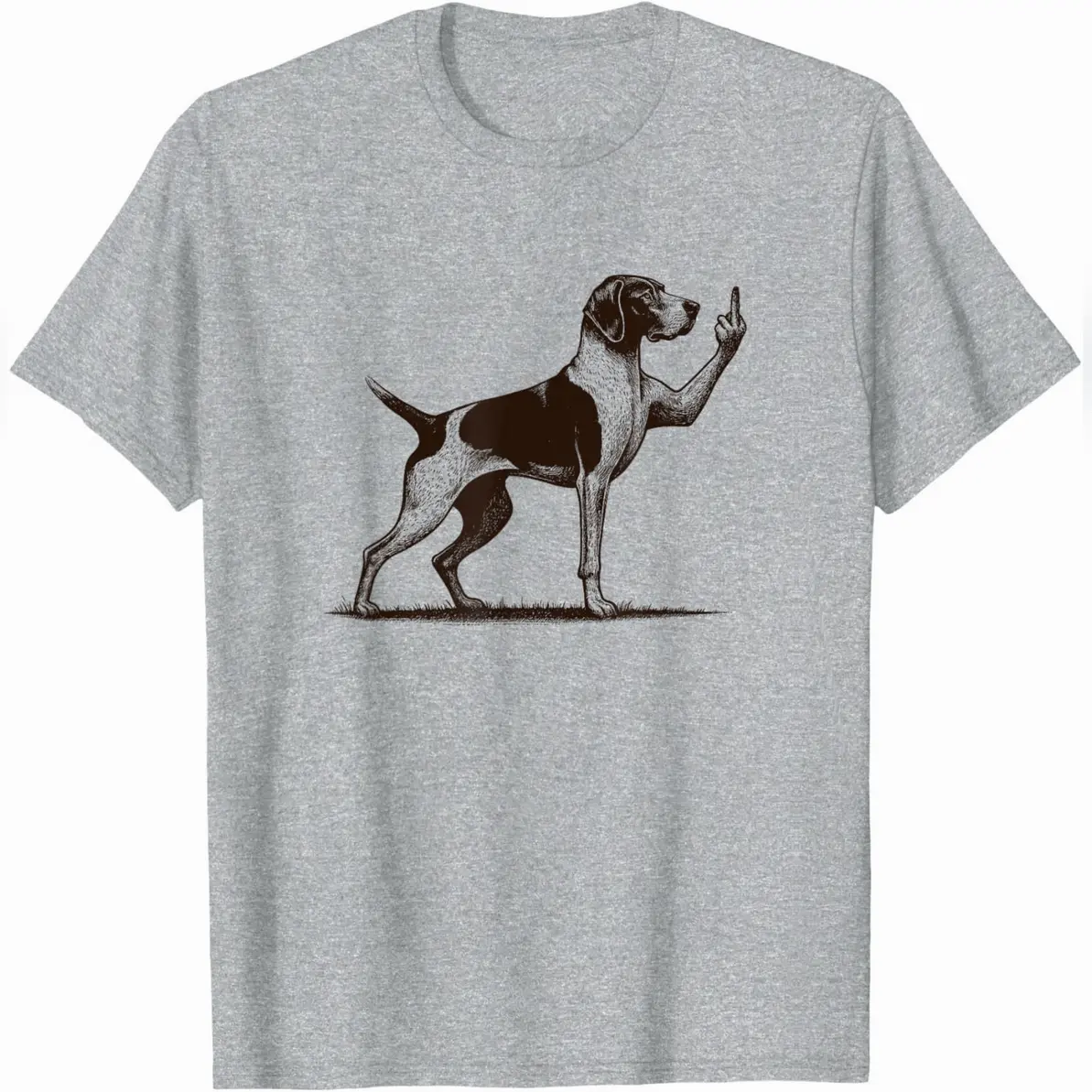 Men's Round Neck Short-Sleeve Graphic Print T-Shirt - German Shorthair Pointer Dog Funny Design, Relaxed Fit Casual Wear, Unisex Streetwear All-Season Top