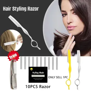 The Professional Razor ＆ Comb For Hair Cutting, Thinning, Layering, Texturizing And Feathering - The Stylist And  Barber Razor Tool,For Salon And Home Use - 3 - Piece Set