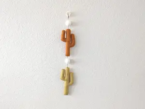 Handmade boho cactus wall hanging - Cactus decor - Cactus gift