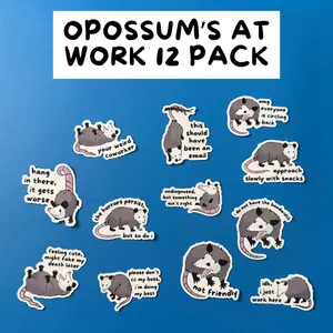 Opossums At Work Sticker 12-Pack
