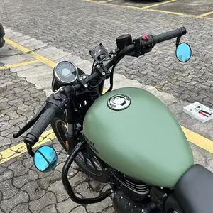 For Royal Enfield Bullet/Meteor/Classic 350 500 Interceptor 650 CNC Motorcycle Bar End Mirrors Retro Handlebar Tip Rearview