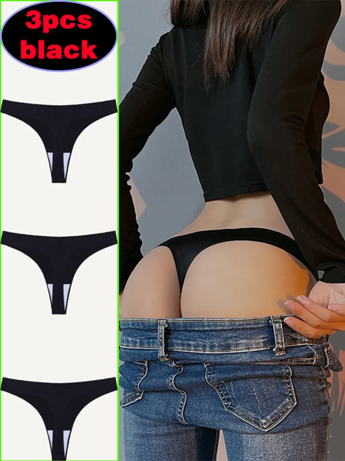3/6pcs Women's Thong Panties - One-Piece Seamless,   Low Waist Underwear Fit | Nylon Spandex Blend, Stretchy & Breathable | Perfect for Yoga, Sports, Lounge & Home |  Butt-Lifting, Invisible Under Tight Clothes