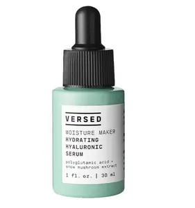 Versed Moisture Maker Hydrating Hyaluronic Serum - Lightweight Face Serum for Dry Skin With Moisturizing Polyglutamic Acid + Snow Mushroom Extract for Soothing + Plumping Hydration Day & Night (1oz)
