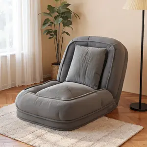 Folding Floor sofa Bed, 5 Adjustable Position Sleeper Chair with Pillow Foldable Mattress with Back Support, Portable Fold Out Chair Bed Comfy Floor Sofa Lounge for Living Room Bedroom