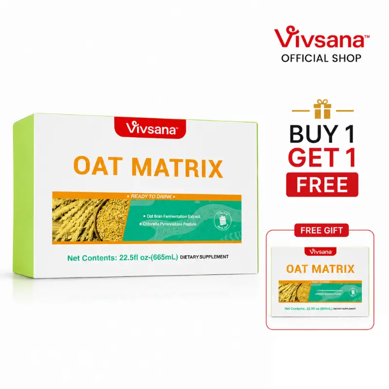 BOGO！Vivsana Oat Matrix Wellness Drink - 665mL Vegan-Friendly Meal Replacement with Natural Oat Bran Extract & Protein for Daily Nourishment Dietary Liquid Edible