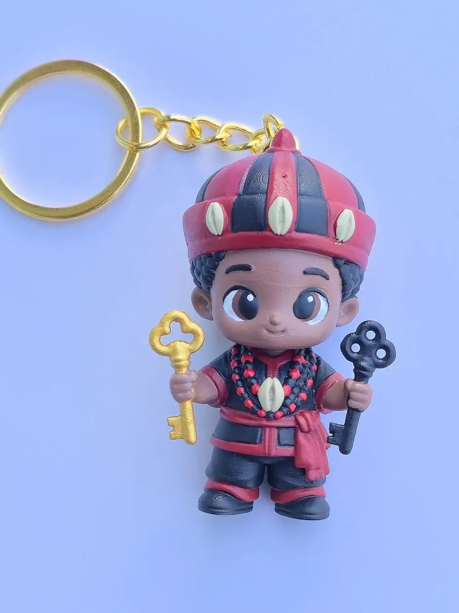 Eleggua Orisha Keychain & Car Charm | Handmade Resin Collectible | Santeria Inspired Gift