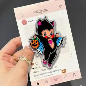Bat Baby Cute Halloween MagSafe Phone Grip, Spooky Vampire Doll Griptok, Gothic Kewpie Phone Stand, Cute Horror Aesthetic Accessory Gift