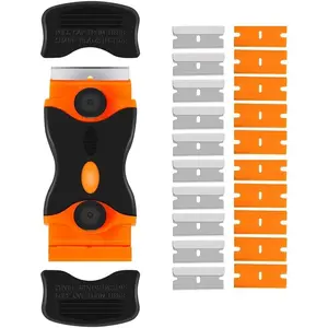 Razor  Scraper, 2-in-1 Double Edged Razorblade Scraper Tool with 20 count , Multi-Purpose  Cleaning Razor Scraper for Glass, , Stickers, Labels, Caulk, Adhesive,  Removal