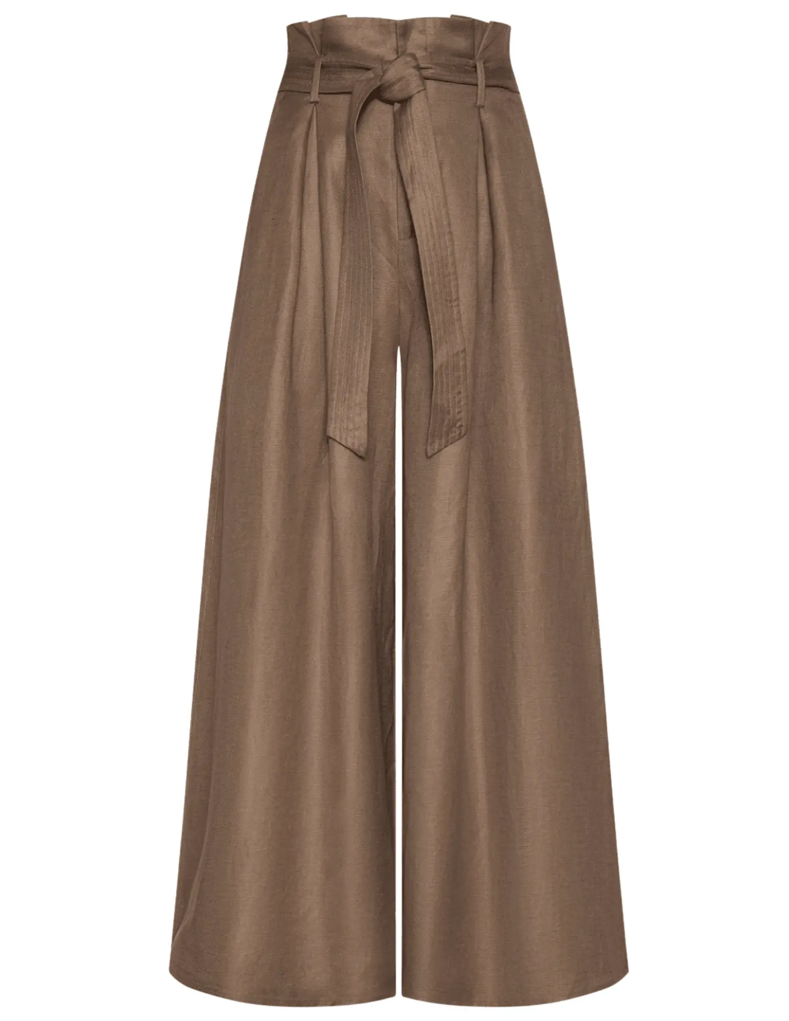 L'AGENCE Lowen Linen Paperbag Cropped Pant in Barley