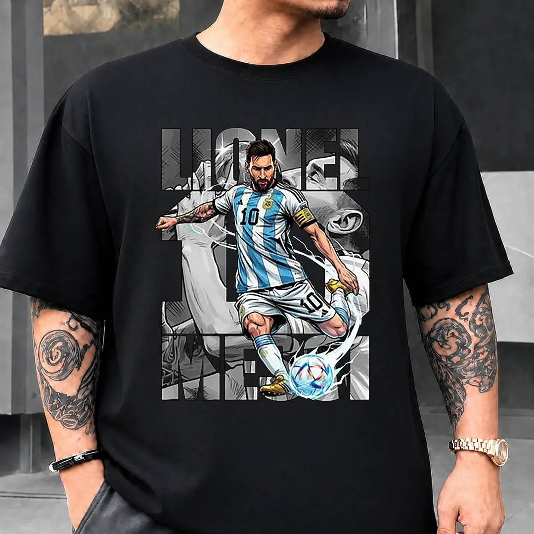 Soccer Player T-Shirt, Lionel Messi Comic, Soccer Graphic Tee, Game Day Football Fan Gift