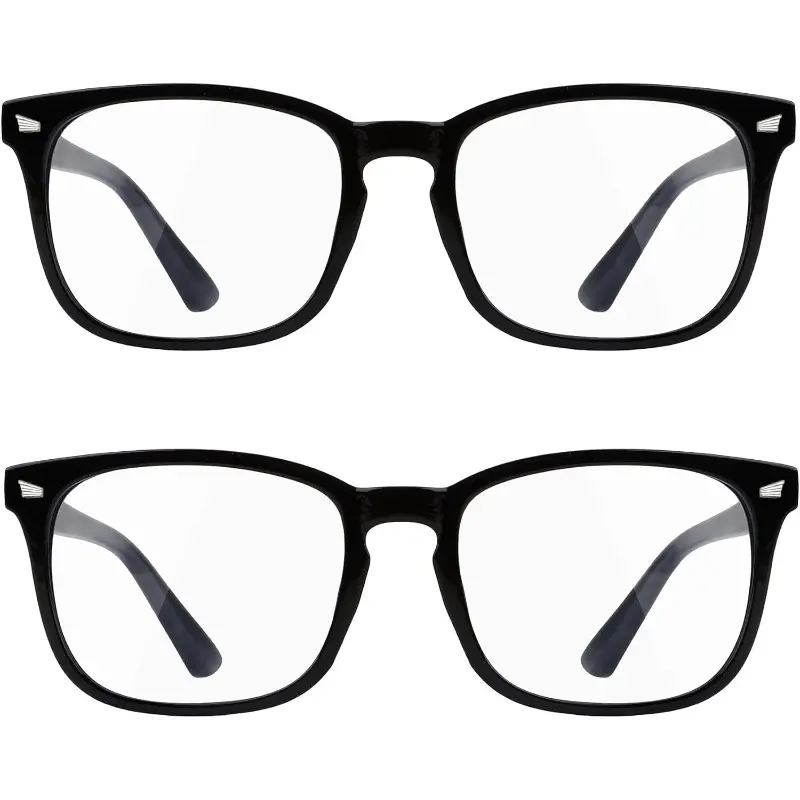 Adults' 2-PCS Sports Eyewear - Fashion Blue Light Blocking, UV Resistant, Lightweight Durable Glasses for Reading, Computer Gaming, Ideal Gift, Bluelight Glasses, Computer Gaming Glasses