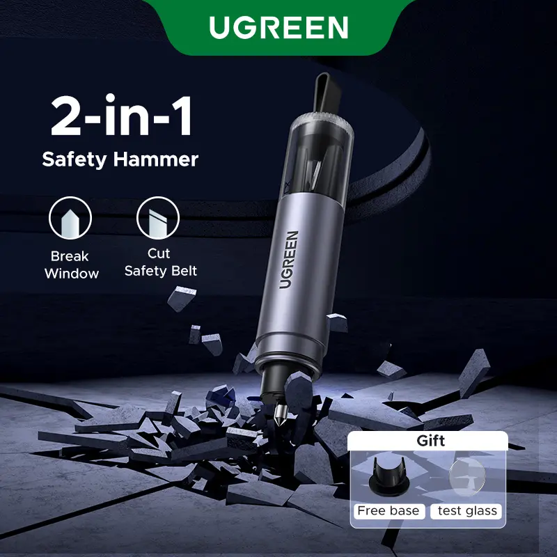 UGREEN 2-in-1 Car Window Breaker & Seatbelt Cutter,Upgraded Safe Hammer Glass Breaker Under Water, Car Hammer Seatbelt Cutter Window Breaker Emergency Escape Tool, Glass Breaker for New Cars– Must For Car-Emergency Escape Tool, TikTokShopHolidayHaul