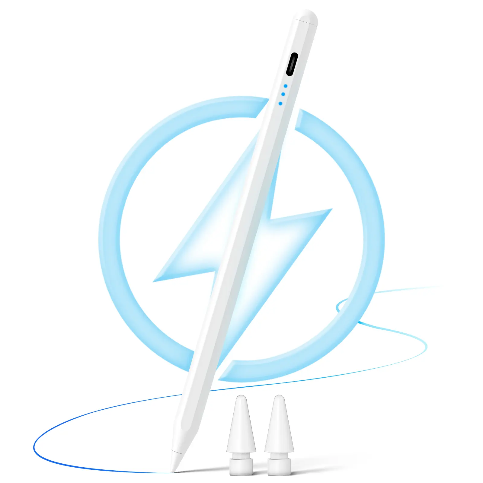 Stylus Pen for iPad 2018-2024, iPad Pencil 2nd Generation, Latest Fast Charge Magnetic Tilt Sensitivity and Palm Rejection Stylus, Active Pencil Compatible with Apple iPad Pro 11"/12.9", iPad Mini 5/6, iPad Air 3/4/5, iPad 6/7/8/9/10 White