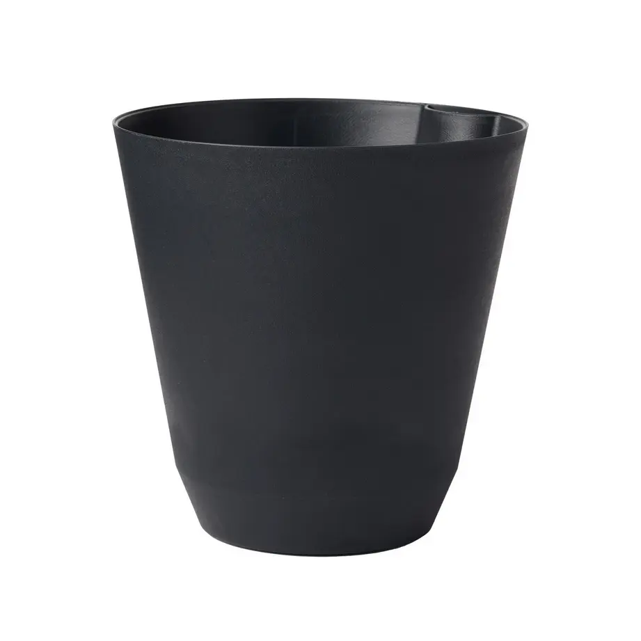14 in. Black Recycled Resin Self-Watering Planter with Clean Lines, Built-In Funnel System, Water Reservoir for Consistent Watering, Sunlight Safe, Eco-Friendly, Durable for Indoor & Semi-Outdoor Use, Busy Gardeners, Single Unit