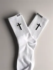 God First + Im Second Pair Socks - Faith-Inspired Socks with Bold Design, Breathable Fabric,