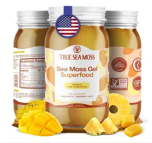 TrueSeaMoss Sea Moss Gel – Made in USA – Wildcrafted Seamoss, Fresh Fruits & Sea Vegetables – Mango/Pineapple, Pack of 1 (Labels may Vary)