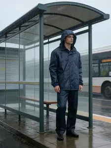 Unisex Raincoat Set, Durable Waterproof Material, Classic Raincoat and Pants Combo, Ideal for Daily Use and Outdoor Activities