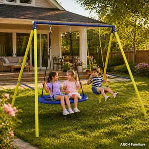ARCH 2 in 1 Swing Set With Hammock Swing, Belt Swing for Backyard,summervibes