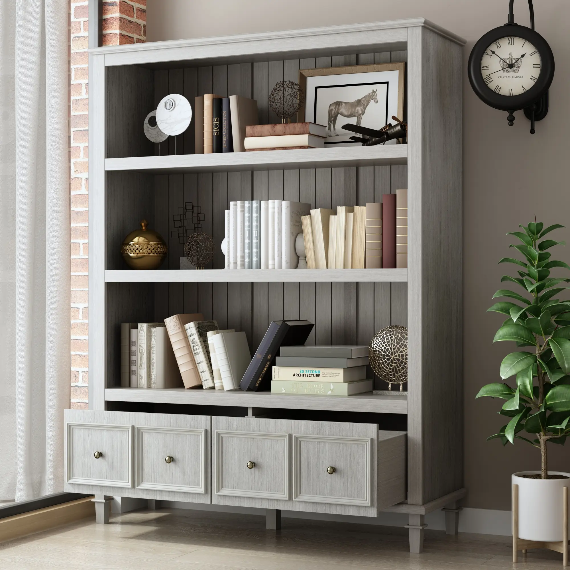 FUFU&GAGA Storage Cabinet Bookcase Buffet Sideboard Living Room Kitchen Entryway Furniture Organizing
