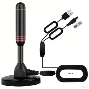 Ultra HD Digital TV Antenna with 5m Cable, USB Powered Indoor Signal Booster for Smart TVs Only, High-Definition Reception