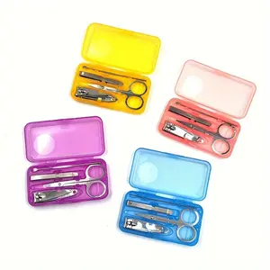 Stainless Steel Nail Clipper Set - Manicure Kit with Nail Scissors, Cuticle Trimmer, Ear Pick for Home (random Color)