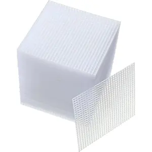 100 Pcs Square Plastic Canvas Mesh Sheets, 4.5'' Square Shape Needlepoint White Blank Canvas Plastic Mesh Mat for Needlework Embroidery Yarn Crafting Knit Crochet Project, 7 Count