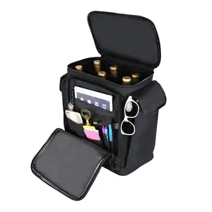 212 MAIN G7750 6-Bottle Wine Cooler Backpack - Ice Storage, Padded Dividers, Adjustable Cushioned Padded Straps, Organizer Pockets, Kitchenware & Bar Utensil Transport Accessory
