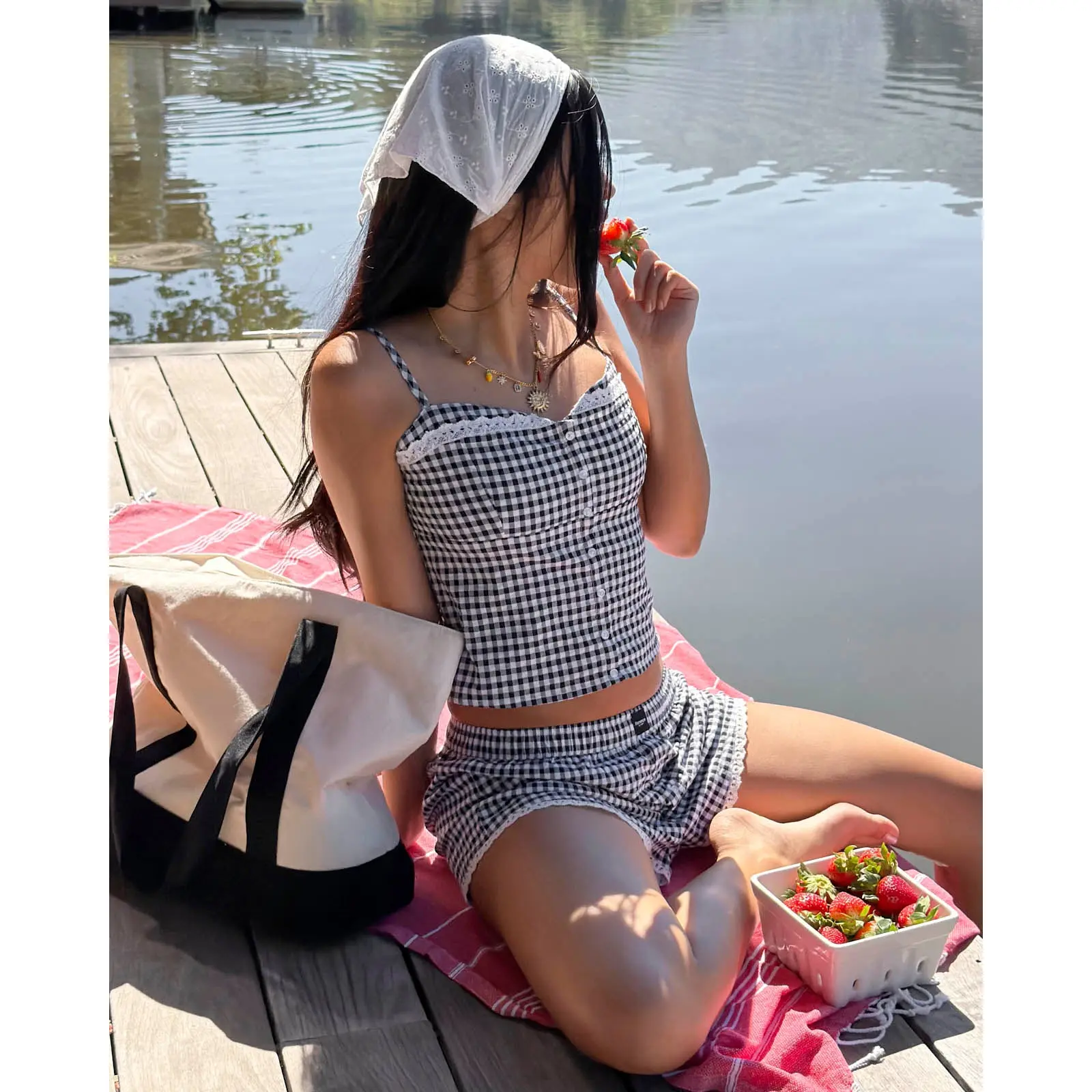Gingham Bustier Cami
