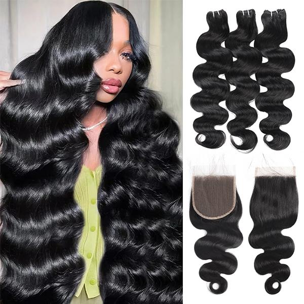 2x6/4x4 Lace Closure With Bundles 15A Grade Body Wave Bundles With Closure Virgin Human Hair extensions For Women 2x6/4x4 Lace Closure With Bundles 15A Grade Body Wave Bundles With Closure Virgin Human Hair extensions For Women