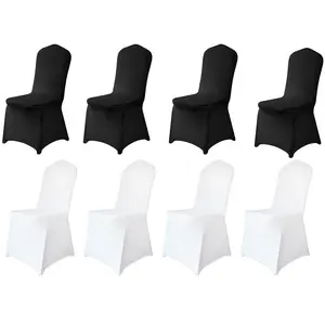 Spandex Chair Cover Set, 8pcs Stretch Fit Design, Durable & Stylish Protection for Home Office Use, Ideal for Daily Essentials