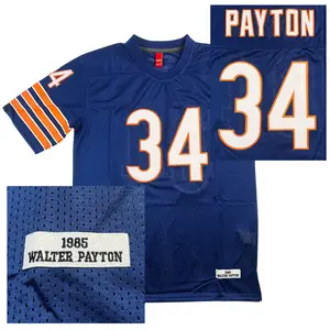 #34 Men's 1985 American football jersey Sewing embroidery Classic V-neck 90s blue sweatshirt mesh ventilation Suitable for daily rugby training matches Outdoor sportswear Cheap High Quality fan Halloween Christmas gift