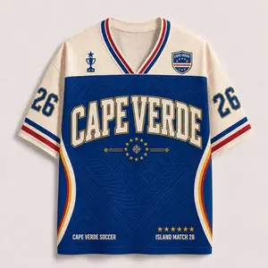 Cape Verde Vozinha Blue Version 3D Soccer Jersey (2026W.C Edition) Full Size – Premium Breathable Mesh Fabric, Lightweight, Moisture-Wicking & Perfect Gift for Football Fans