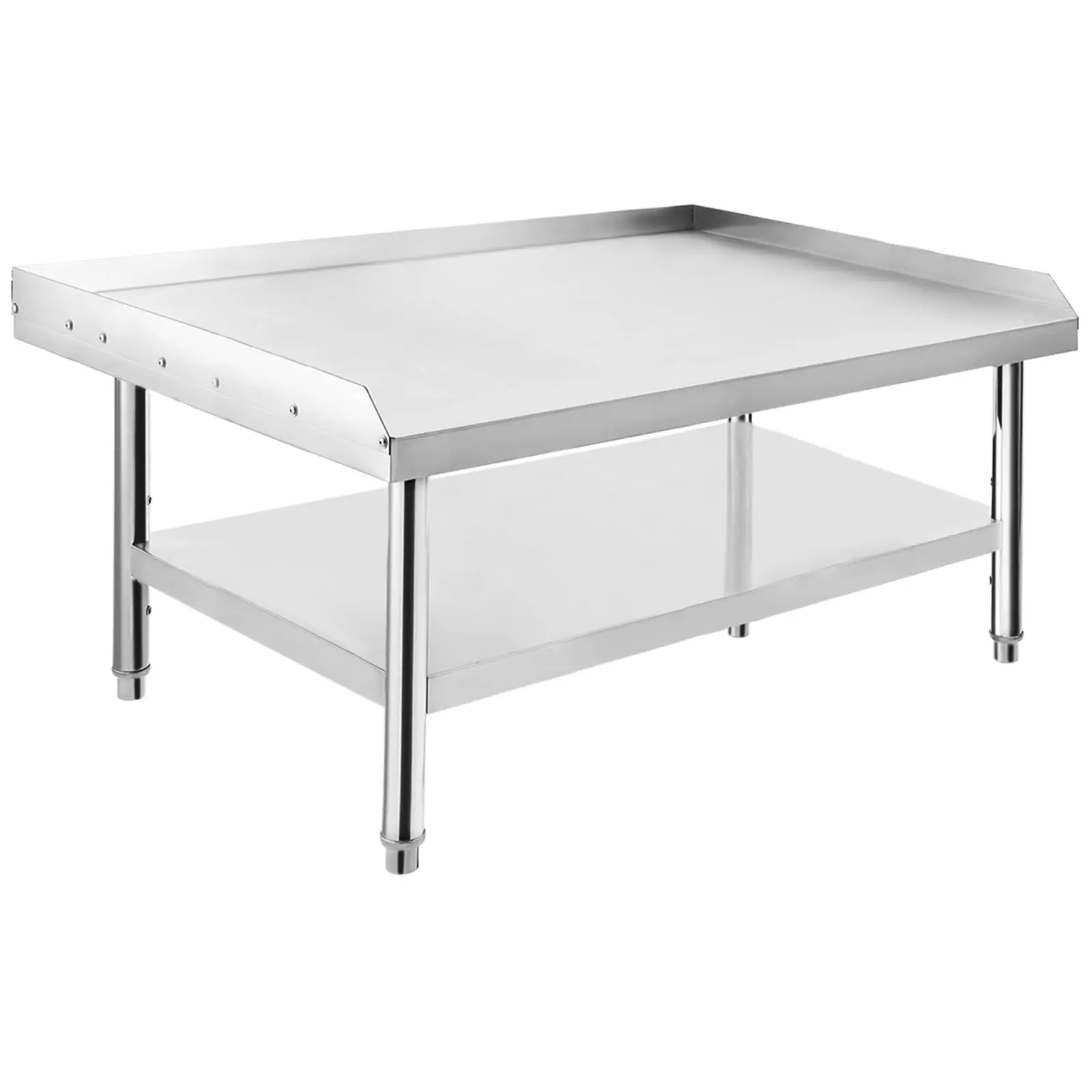 Gaomon Stainless Steel Outdoor Grill Table - Home Outdoor Furniture, 60x30x24 in Equipment Stand, 660 Lbs Capacity Shelves, Adjustable Legs, 2" Edge Baffle, for Home & Commercial Use